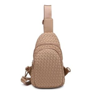 Sol and Selene Beyond the Horizon Woven Neoprene Sling Bag Crossbody Nude